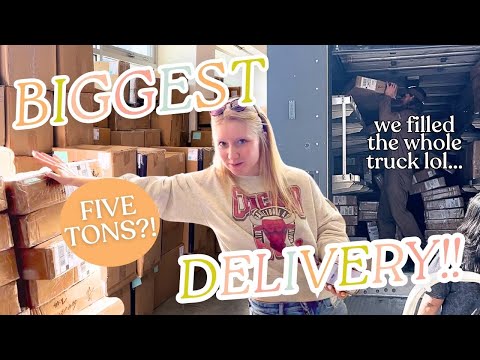 MY HEAVIEST DELIVERY EVER: watch my small business get 5 TONS of goods & see my new patterns! PART 1 [Video]
