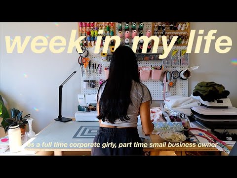 WEEK IN MY LIFE as a small business owner // sewing, chatting about pop-up shops, packing orders [Video]