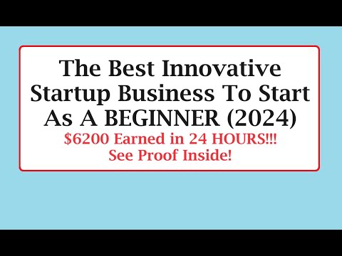 The Best Innovative Startup Business To Start As A BEGINNER (2024) [Video]