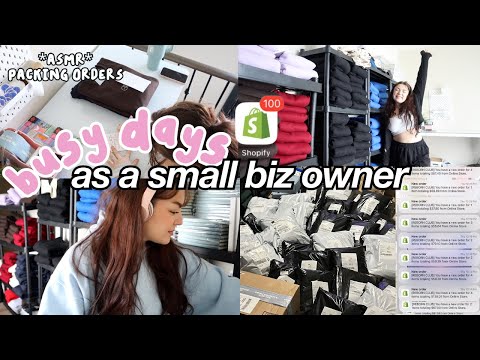 SMALL BUSINESS VLOG | busy days, packing 100+ orders, ASMR packing [Video]
