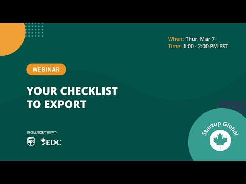 Startup Global 2024 | Your Checklist to Export [Video]