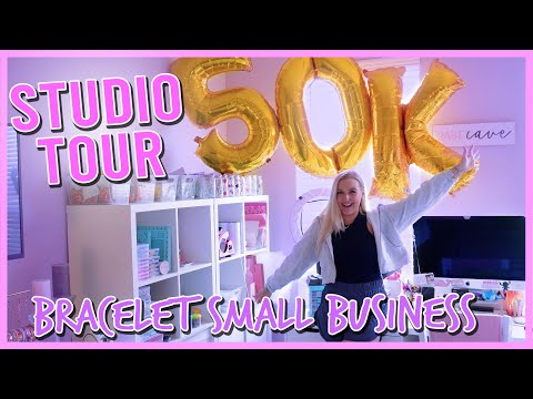 STUDIO TOUR 🛍💗⚡️ (Preppy Bracelet Small Business Studio Tour) My Supplies and Organization [Video]