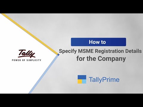 How to Specify MSME Registration Details for the Company | TallyHelp [Video]