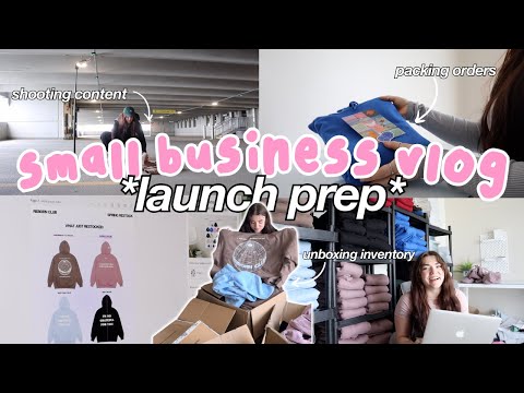 SMALL BUSINESS *PRE-LAUNCH DAY* VLOG | prep inventory, pack orders, make content [Video]