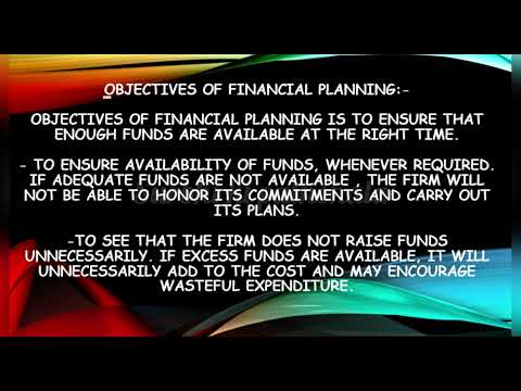 Financial planning | Objectives | Importance | Business | BBA | B.Com | Concept Finance [Video]