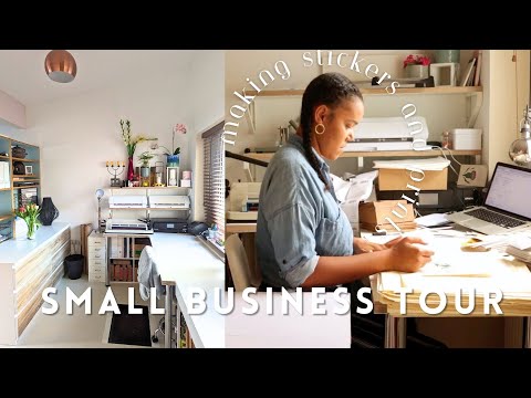 Small Business Shop / Office Tour · Print and Sticker Making Equipment, Tools and Packaging Supplies [Video]
