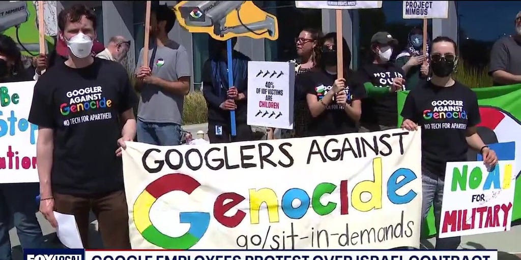 ‘Googlers Against Genocide’ protest outside California headquarters [Video]