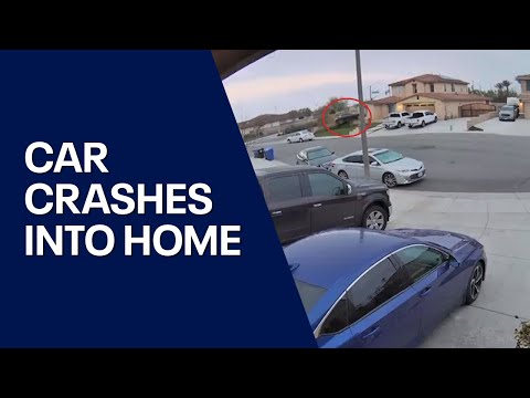 Car goes airborne into California home [Video]