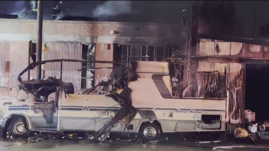 RV fire extinguished after spreading to Oakland cannabis cultivation business [Video]