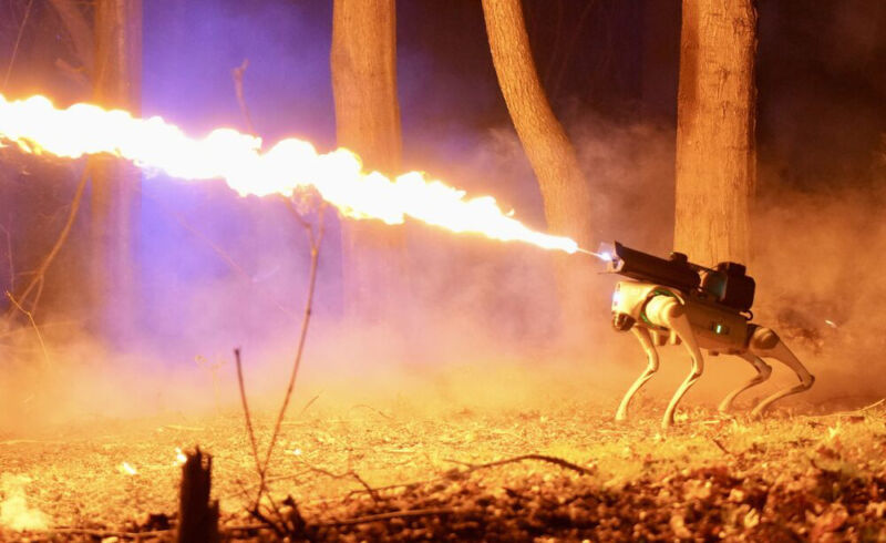 Flame-throwing Robot Dog Hits The US Market [Video]