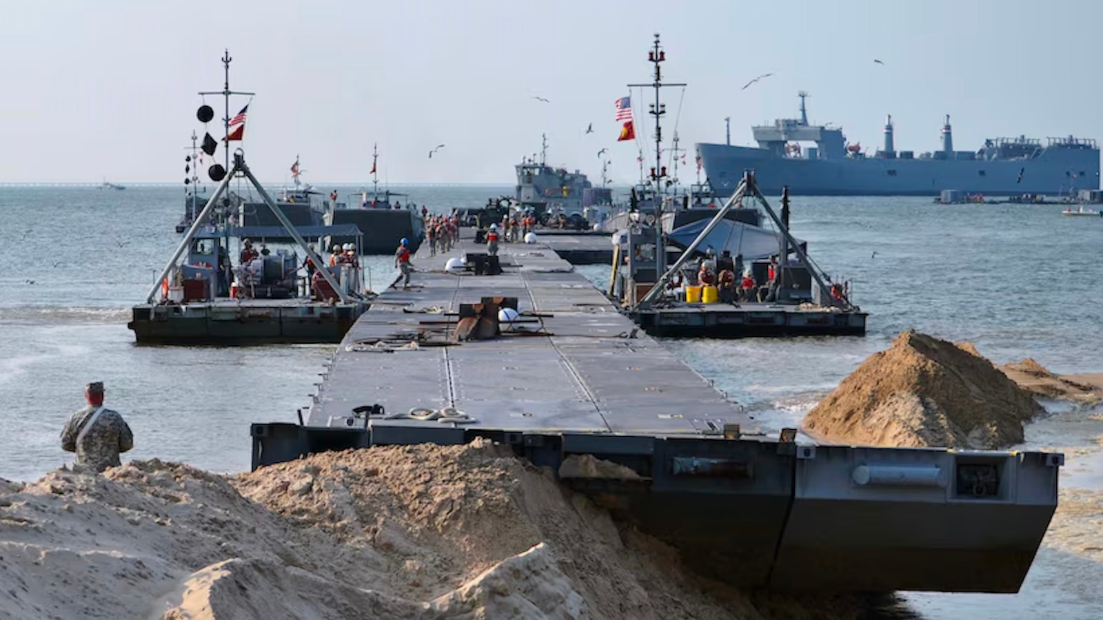 US military starts building pier off of Gaza to deliver aid [Video]