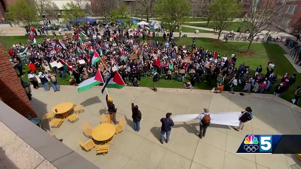 UVM students call for new commencement speaker as pro-Palestine protests continue at VT colleges [Video]