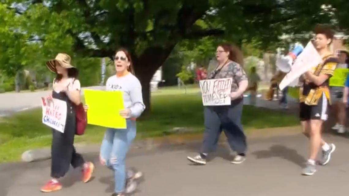 Protesters march to Governors Mansion on Saturday to protest Arming Teachers law [Video]