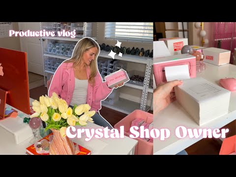 A day in the life of a small business owner – Crystal Shop – WFH productive vlog [Video]