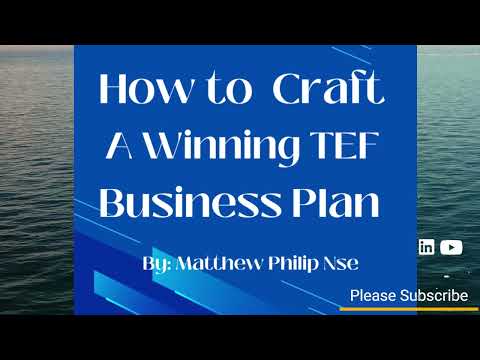 How to Craft a Winning TEF Business Plan. [Video]