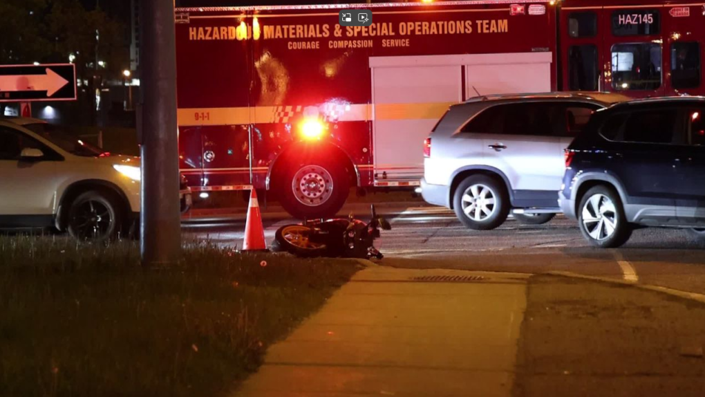 Motorcyclist taken to hospital with serious injuries following crash: police [Video]