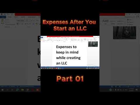 Things to Keep in Mind Before Creating an LLC | Expenses After You Start an LLC | Part 01 [Video]