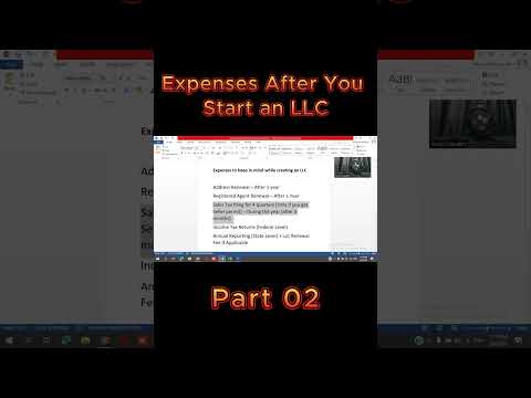 Things to Keep in Mind Before Creating an LLC | Expenses After You Start an LLC | Part 02 [Video]