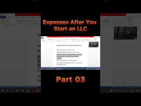 Things to Keep in Mind Before Creating an LLC | Expenses After You Start an LLC | Part 03 [Video]