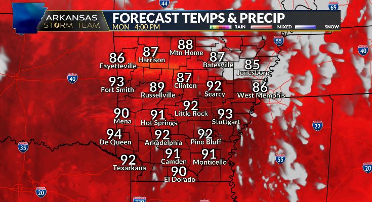 Arkansas Storm Team Forecast: A sunny, hot and humid start to the work week | KLRT [Video]