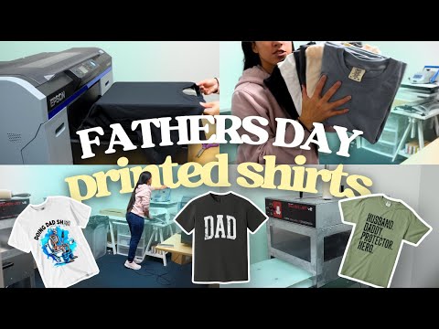 Printing Fathers Day T-shirt for My Small Business Using the Epson F2100 Direct to Garment Printer [Video]