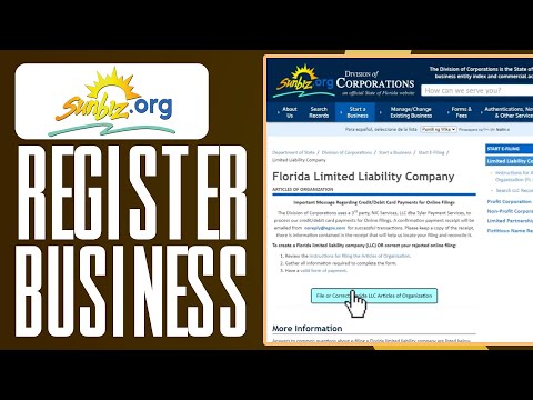 How To Register Your Business On Sunbiz (2024) Full Tutorial [Video]