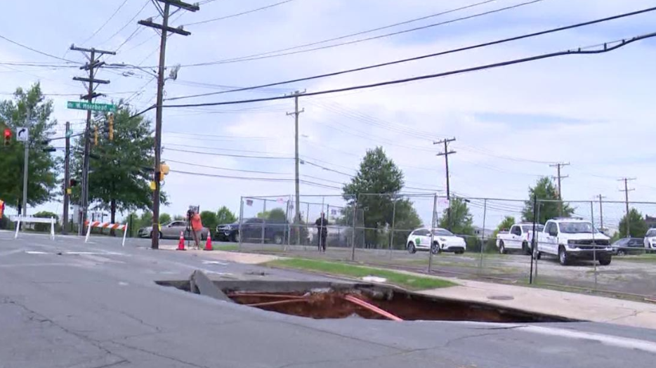 Sinkhole forms, closes street near Bank of America Stadium [Video]