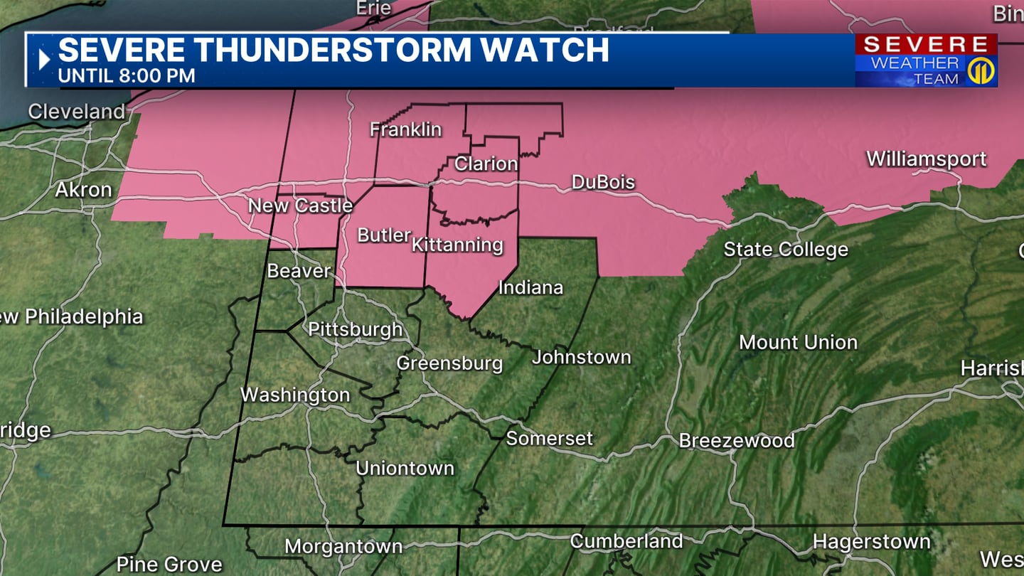 Severe Thunderstorm Watch in effect for several counties through Monday evening  WPXI [Video]