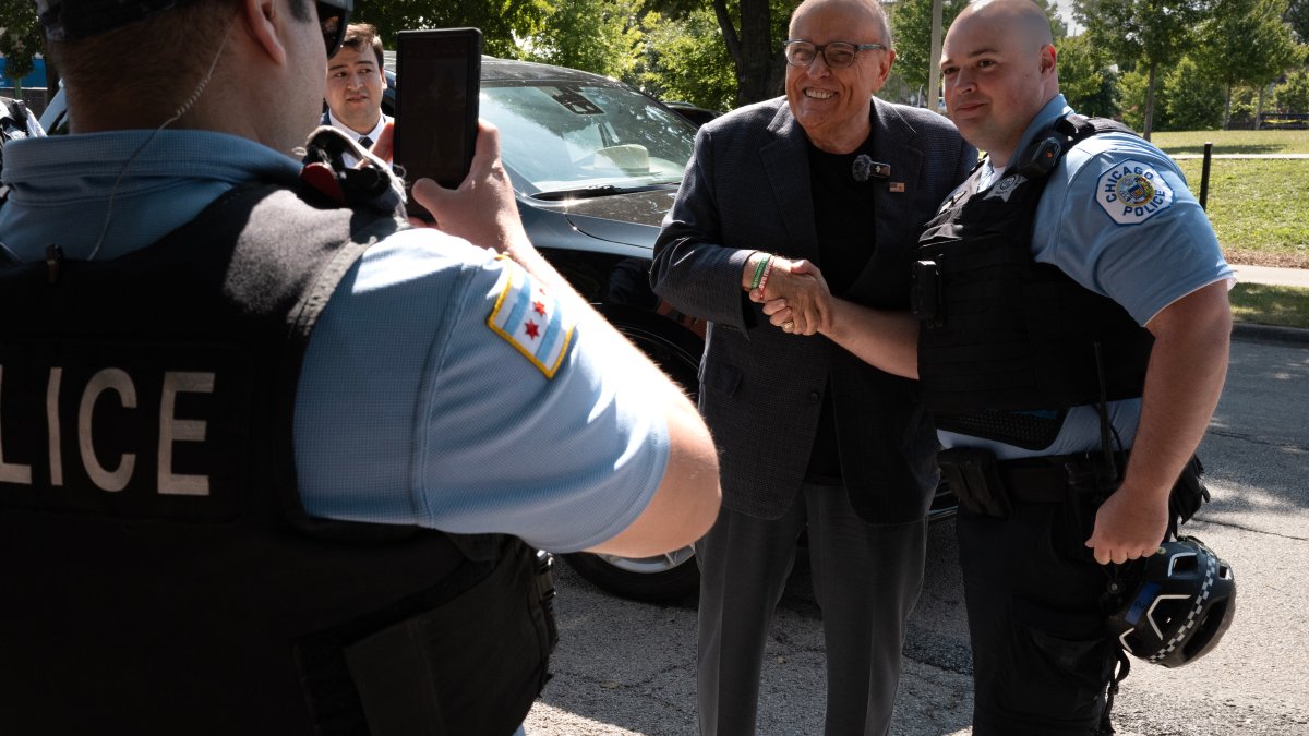 Former New York Mayor Rudy Giuliani and Mike Lindell attend DNC protest in Chicago  NBC Bay Area [Video]