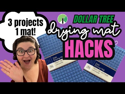 Dollar Tree Dish Mat Hacks! 3 Projects 1 Mat! [Video]