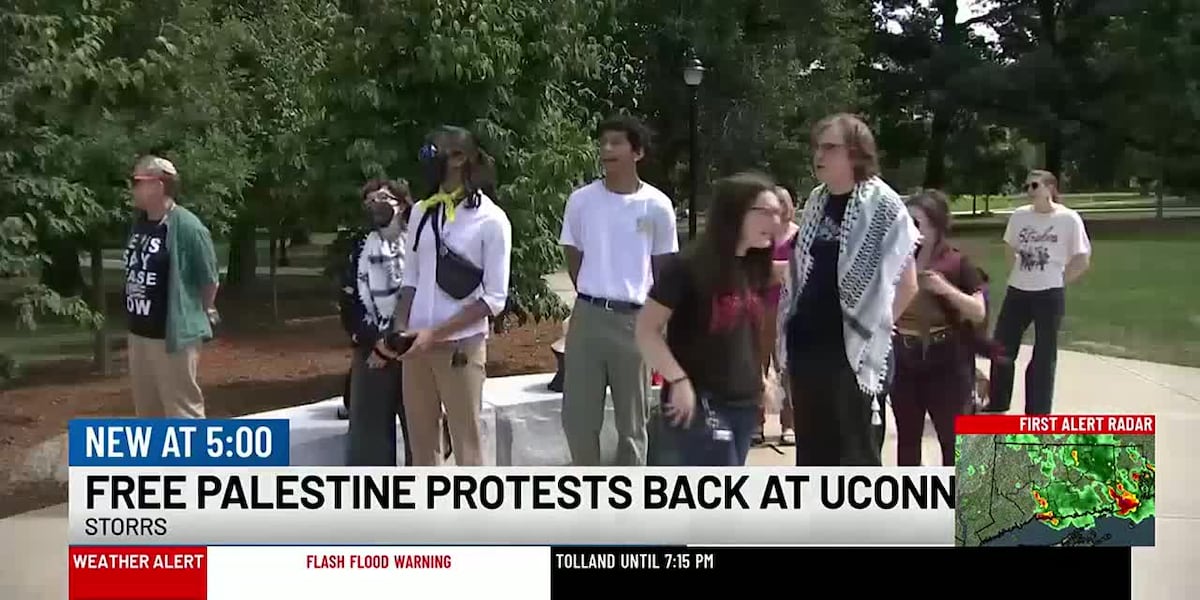 Free Palestine protests start back up at UConn [Video]