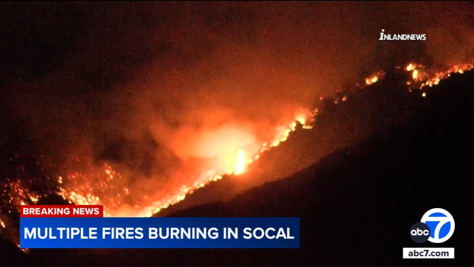 Bridge Fire in Angeles National Forest continues to burn out of control in San Gabriel Canyon [Video]