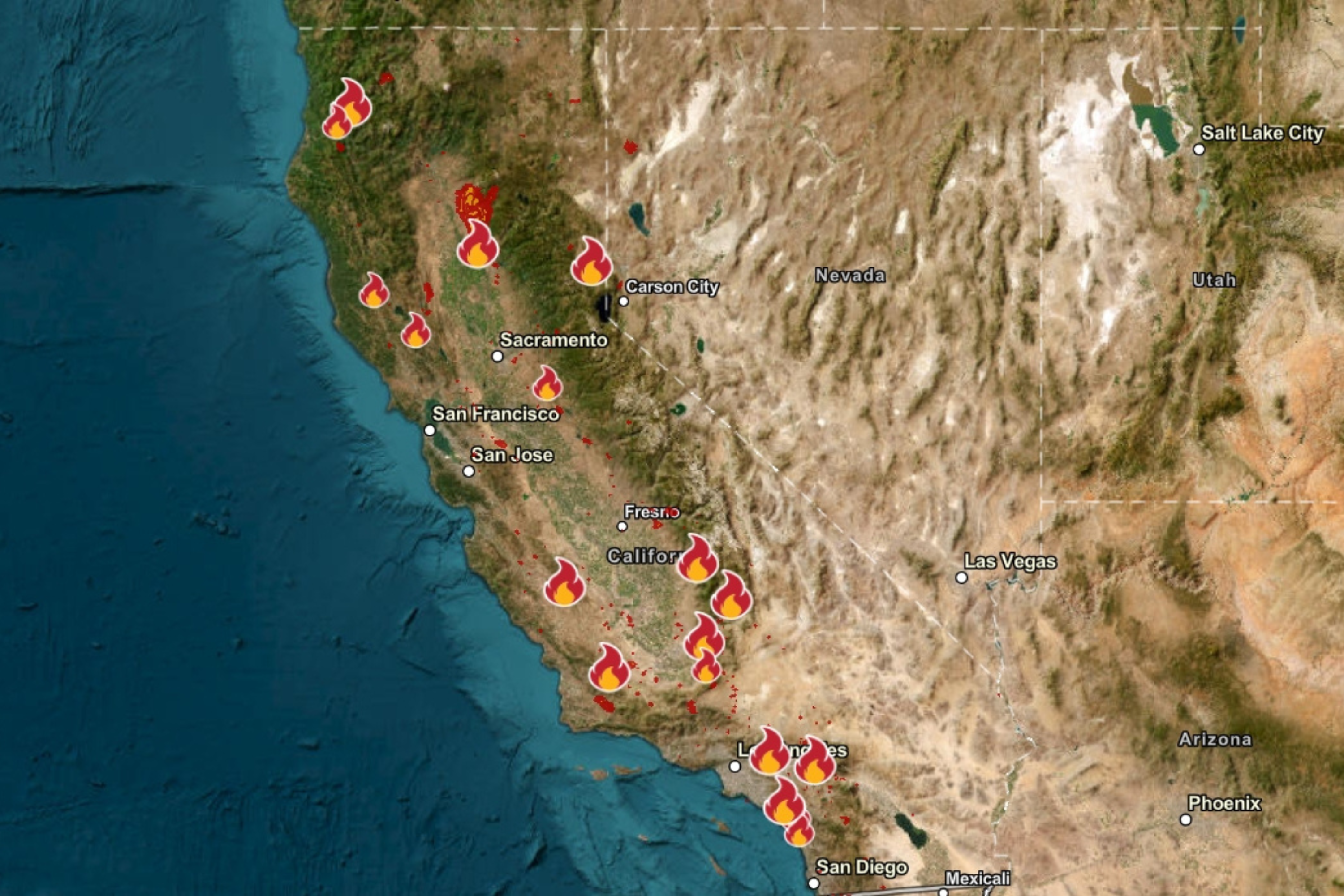 California Wildfire Map Shows Where State’s 18 Fires Are Burning [Video]