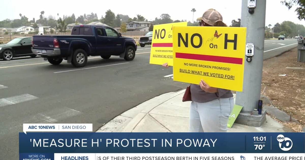 ‘Support local businesses’: Poway residents protest against Measure H [Video]