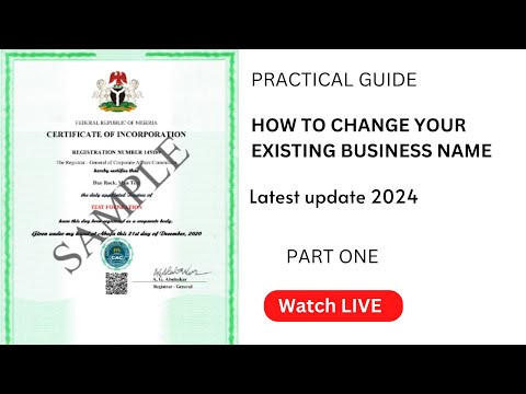 How to change existing business name on CAC portal | Part one [Video]