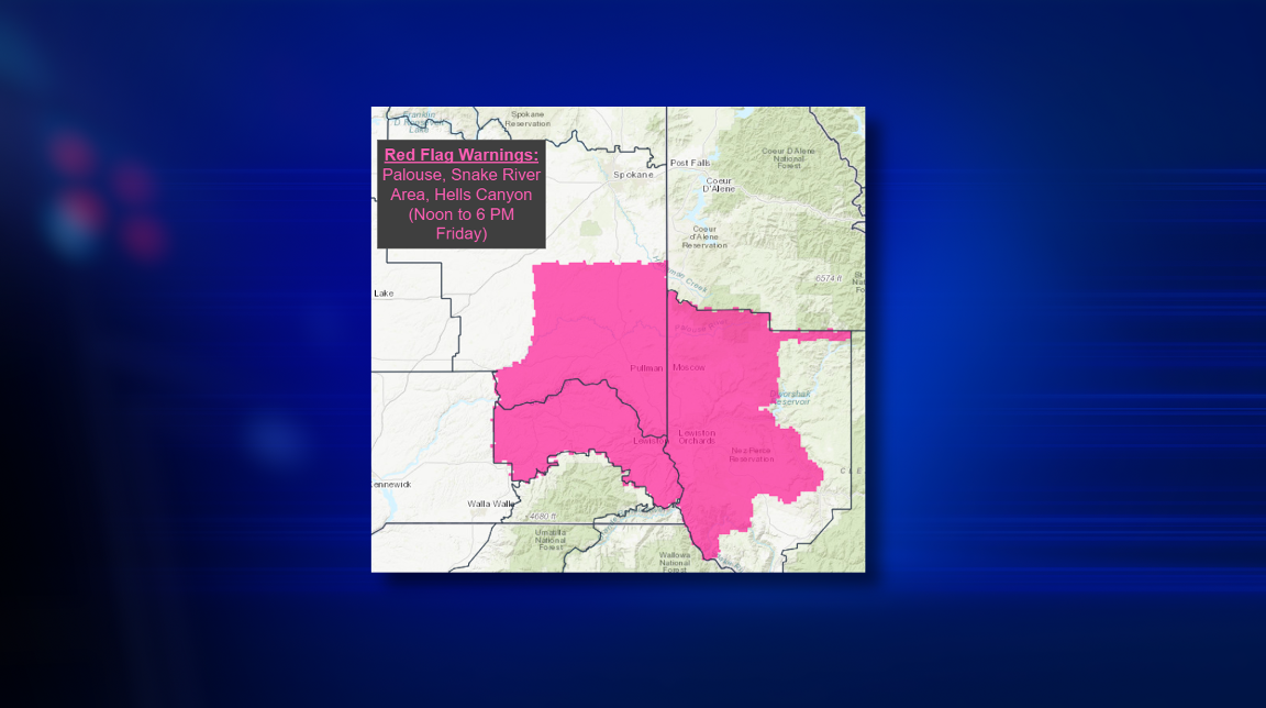 Red flag warning and dust advisories issued for eastern Washington ahead of cold front [Video]