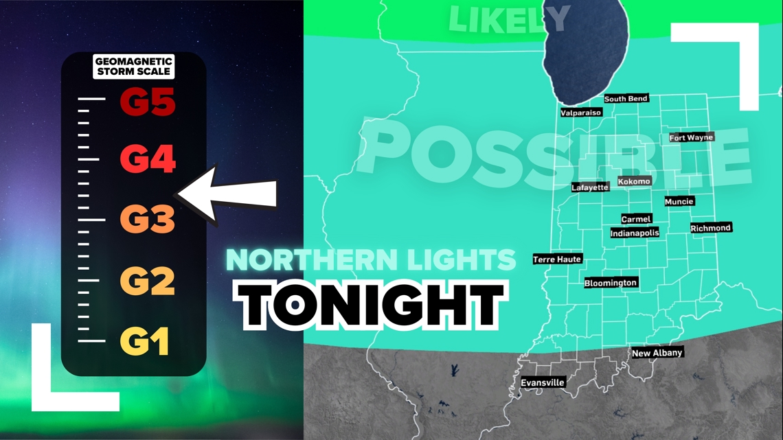 Northern lights forecast tonight across Indiana [Video]