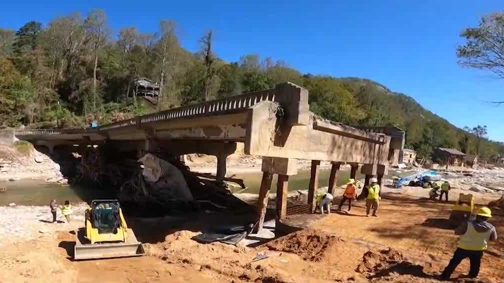 DOT repairing washed out roads, bridge in Bat Cave [Video]