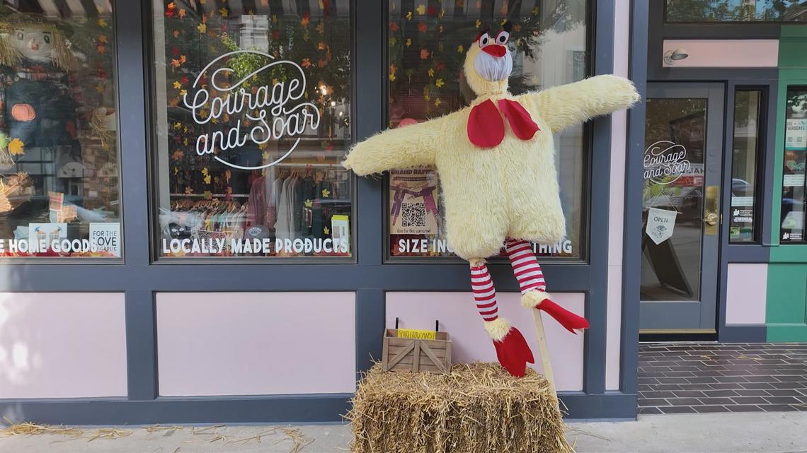 Grand Rapids businesses participating in a scarecrow contest [Video]