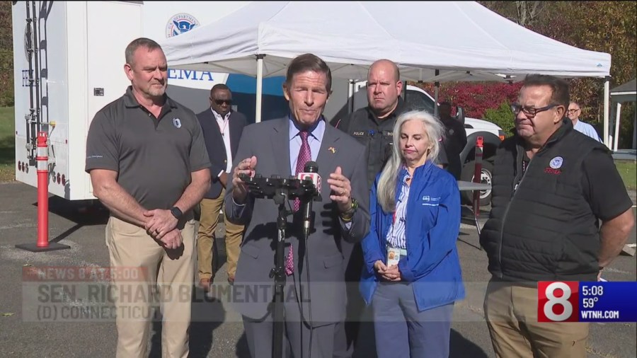 Blumenthal visits western Connecticut to look at flood recovery efforts [Video]