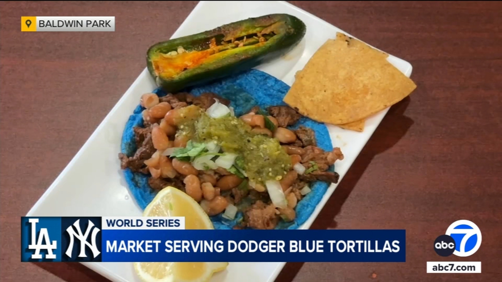 These tacos made with Dodger blue tortillas at Cheo’s Market in Baldwin Park are a fan favorite [Video]