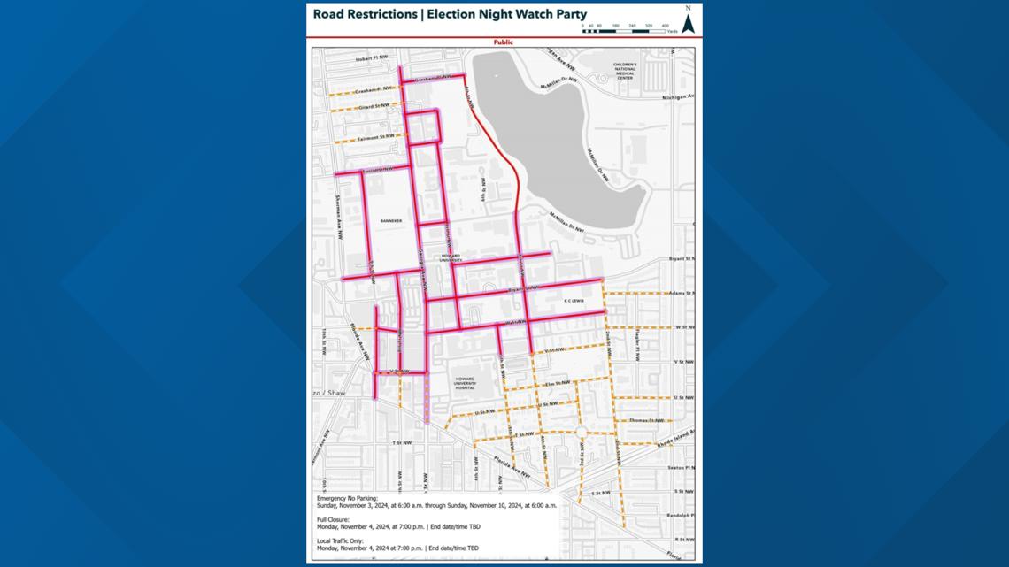 Road closures ahead of election night around Howard University [Video]