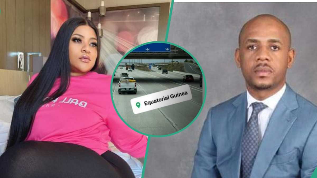 Baltasar Engonga: Nkechi Blessing Arrives Equatorial Guinea in Search of Finance Boss, Her BF Reacts [Video]