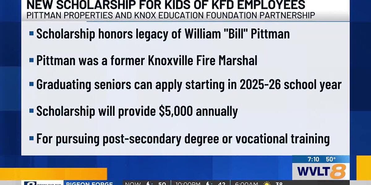 New scholarship announced for children of Knoxville firefighters [Video]