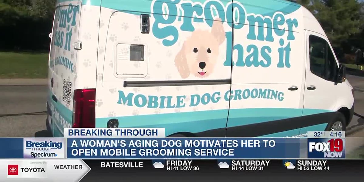 Womans aging dog inspires to open mobile grooming service [Video]