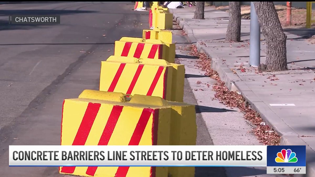 Business owners line streets with barriers to deter homeless in Chatsworth  NBC Los Angeles [Video]