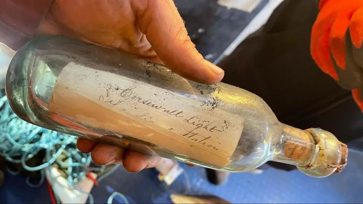 Message in a bottle from 1892 is discovered hidden inside the walls of a Scottish lighthouse – complete with a fascinating handwritten message [Video]