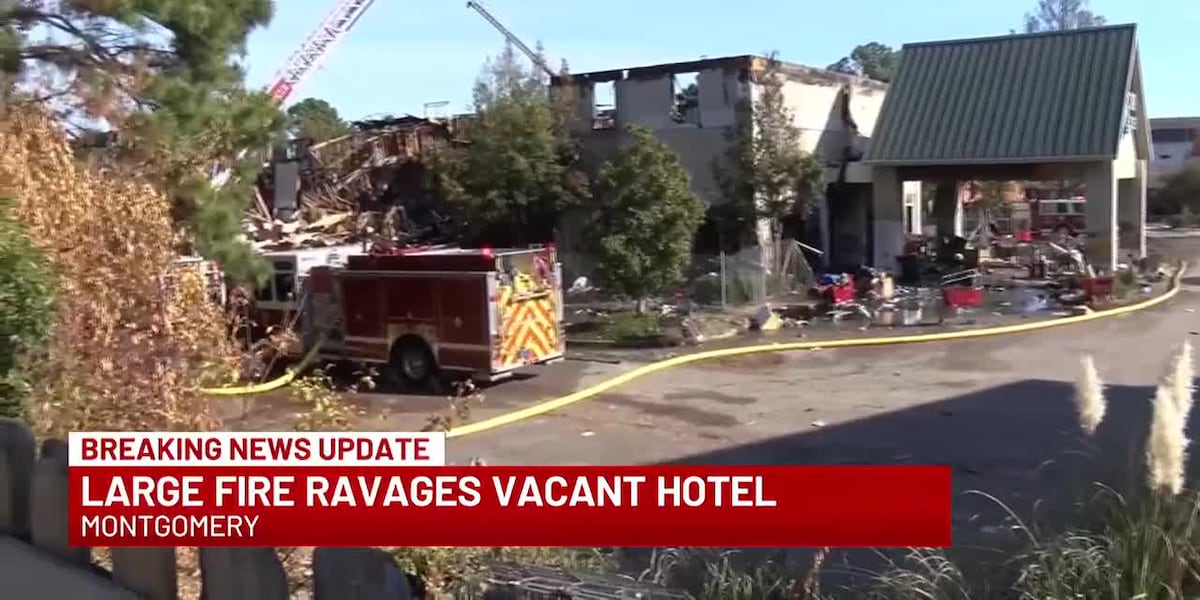 Vacant Montgomery hotel appears to be total loss after fire [Video]