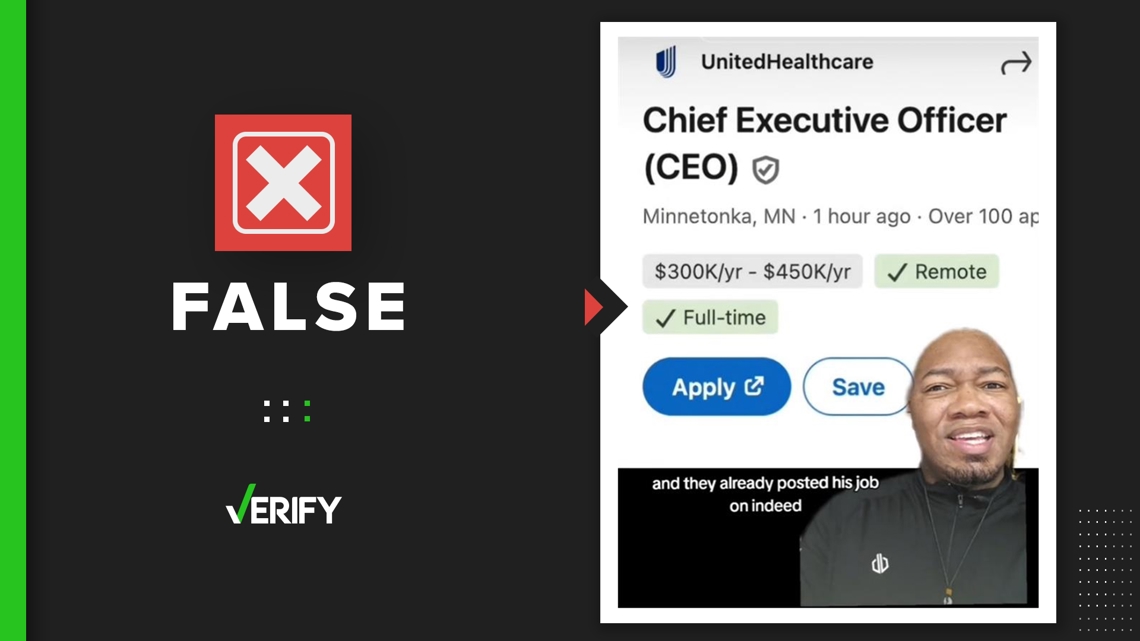 Did UnitedHealthcare post a job listing for a new CEO after Thompsons death? [Video]