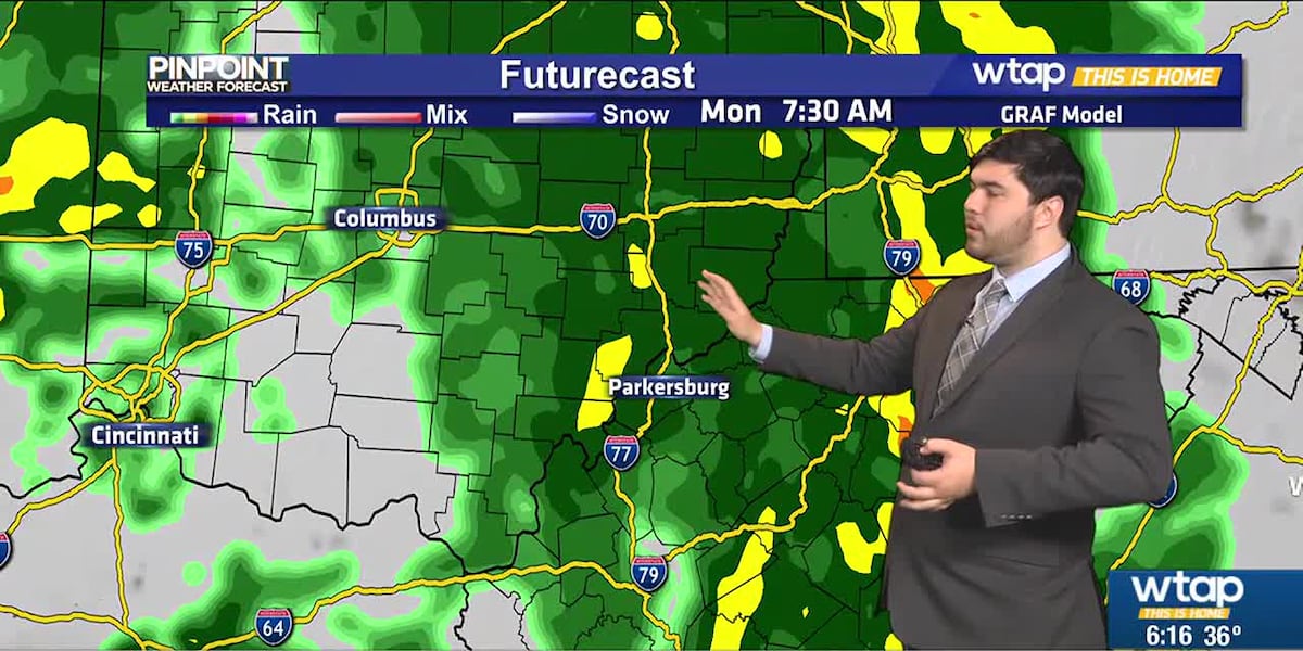 Brief warmup in temperatures as rain approaches overnight on Sunday. [Video]